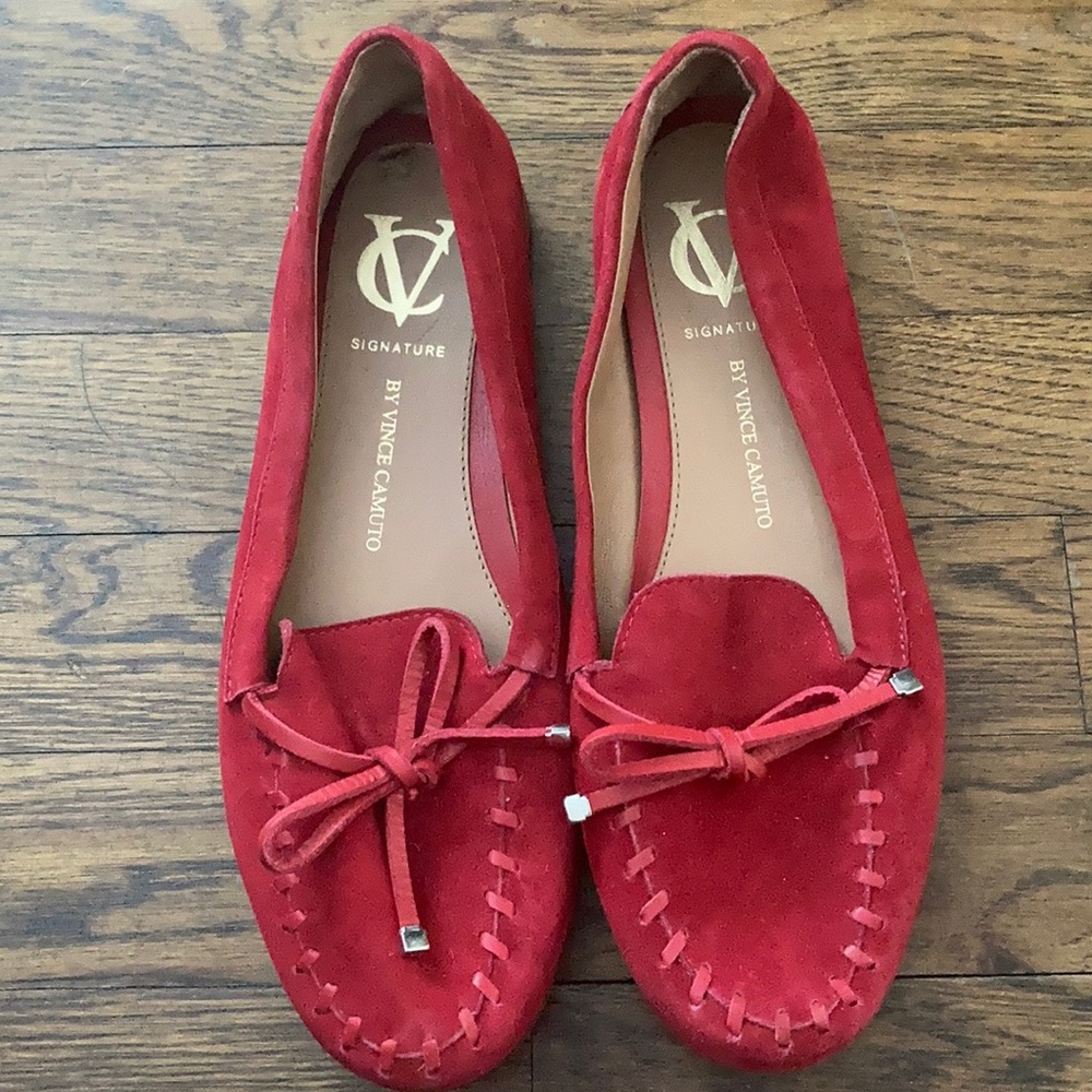 Signature by Vince Camuto Red Suede Women Loafers